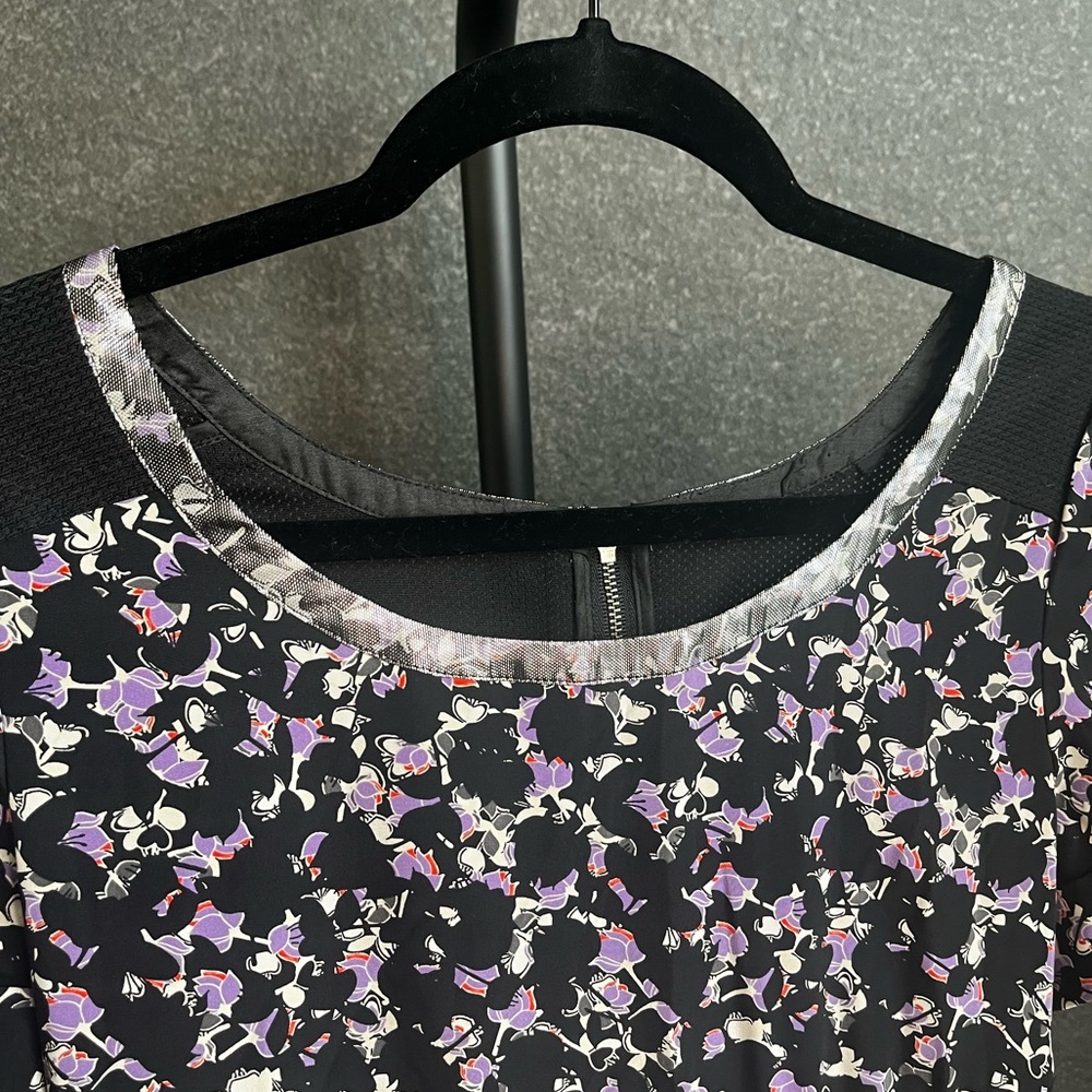 Marc by Marc Jacobs Black and Purple Silk Fit and Flare Dress - Picture 7 of 16